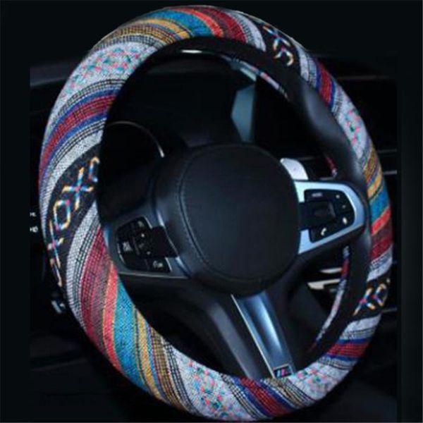 

steering wheel covers car accessories elastic styling ethnic style cover linen universal