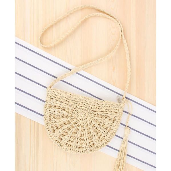 

crossbody hand-woven casual simple straw seaside vacation beach bag totes