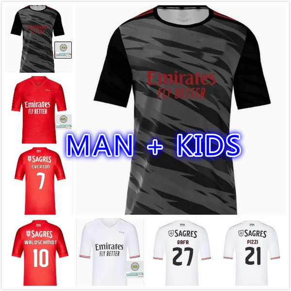 

21 22 benfica away soccer jerseys Ã©verton home player version otamendi grimaldo 2021 2022 rafa jota pizzi rÃºben t seferovic men kids footbal, Black;yellow
