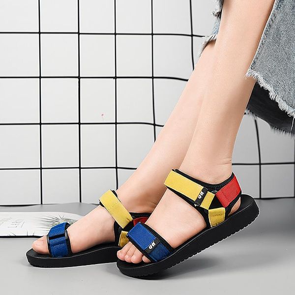 

sandals summer women colorful 2021 big size beach, Black