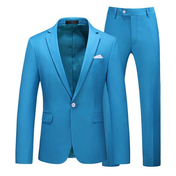 Jaqueta de terno dos homens com calça Cores Cores Slim Fit Colar Formal Trabalho de Negócios do Casamento Smoking Groomsman Branco Ternos Vermelhos Conjuntos X0909