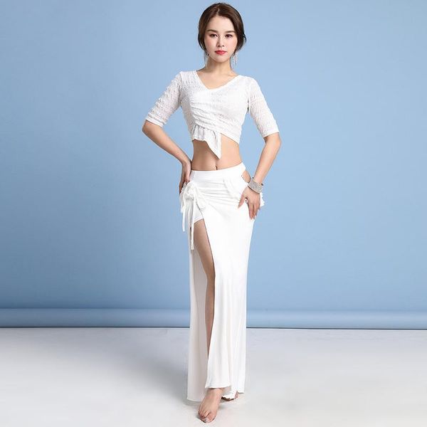 

women belly dance costumes set modal long skirt oriental dress practice clothing dancewear suit stage costume wear, Black;red