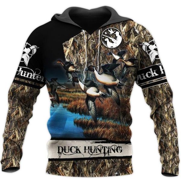 Herren Hoodies Sweatshirts Ente Jagd 3D All Over Print Anzug Mode Herbst Sweatshirt/Hoodie/Reißverschluss Hoodie Unisex Fun Streetwear