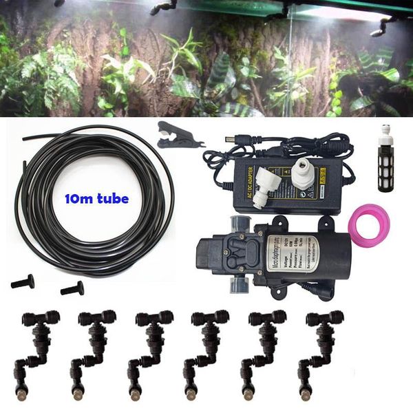 

tank misting reptiles fogger mist sprinkler rainforest 360 adjustable aquarium aquatic pet 10m cooling system 6 nozzles watering equipments