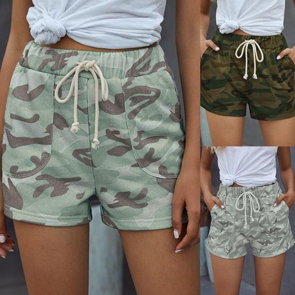 

summer style casual military camouflage women short print feminino plaid pantaloon femme plus size, White;black