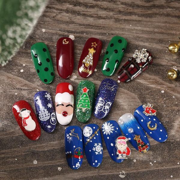 

metal christmas nail art decorations snowflake foil stickers accessories sliders decals design1, Silver;gold