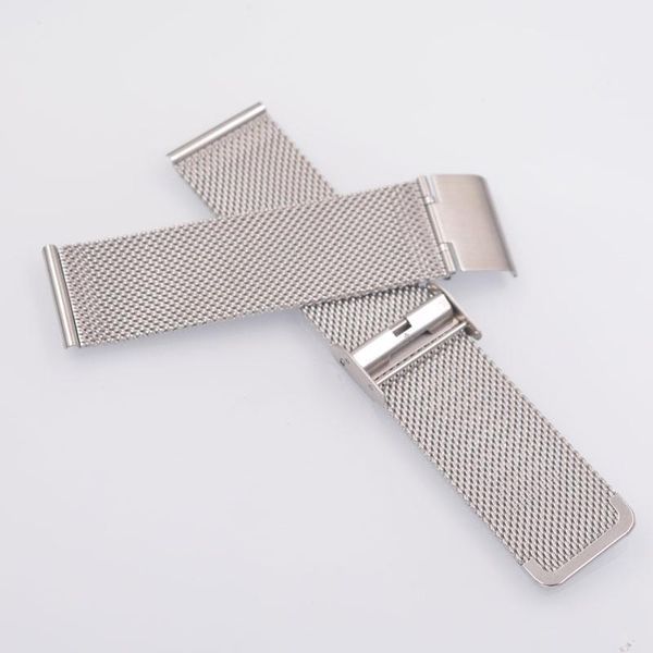 

watch bands 20mm steel strap silver stainless bite buckle, Black;brown