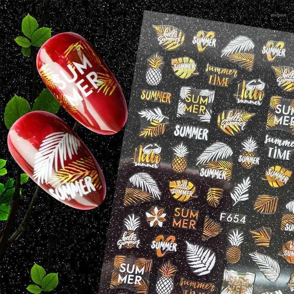 

est f654 white anf laser gold leaf design nail art sticker decal stamping back gule diy decoration for wraps1, Black