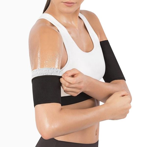 

women's shapers women body shaper sauna arm trimmers compression sweat bands performance sleeves 2 pack shapewear arms set no pockets, Black;white