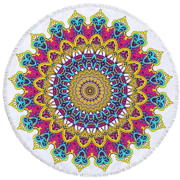 

round printed beach towel, microfiber mat, mandala pattern shawl150cm towel