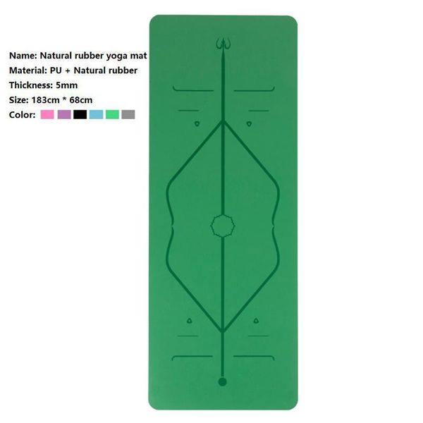 

yoga mats mat natural rubber pu anti-slip 5mm fitness carving position line positioning point beginner assisted