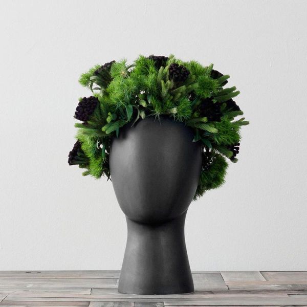 

vases scandinavian design wig ceramic vase fashion white wedding home decor modern porcelain figure head shape