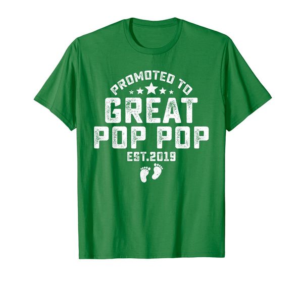 

promoted to great pop pop 2019 t-shirt gift for father's day, White;black