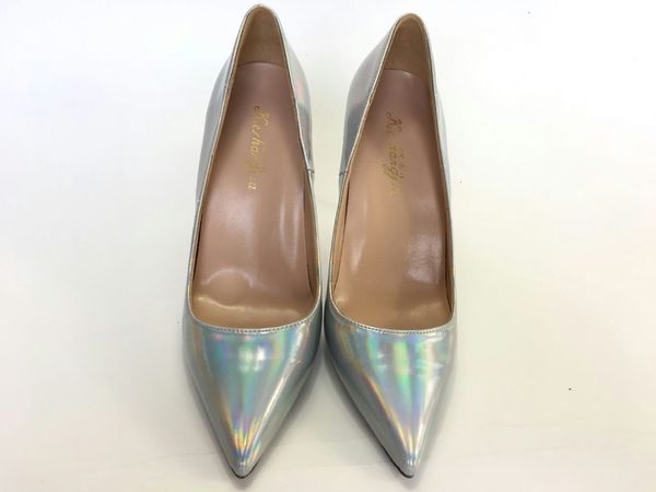 

dress shoes keshangjia spring autumn single shoes mirror patent leather women pumps pointed toe thin high heels silver 4v3e, Black