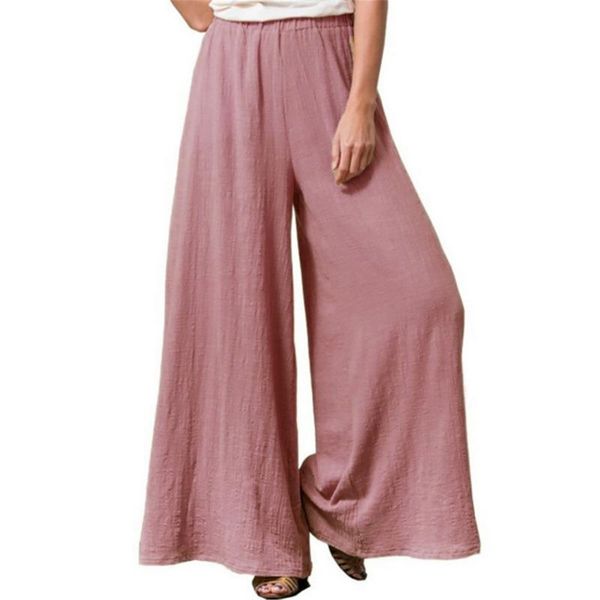

women's pants & capris 2021 ladies summer thin section soft cotton linen loose casual wide leg home can be worn outside, Black;white