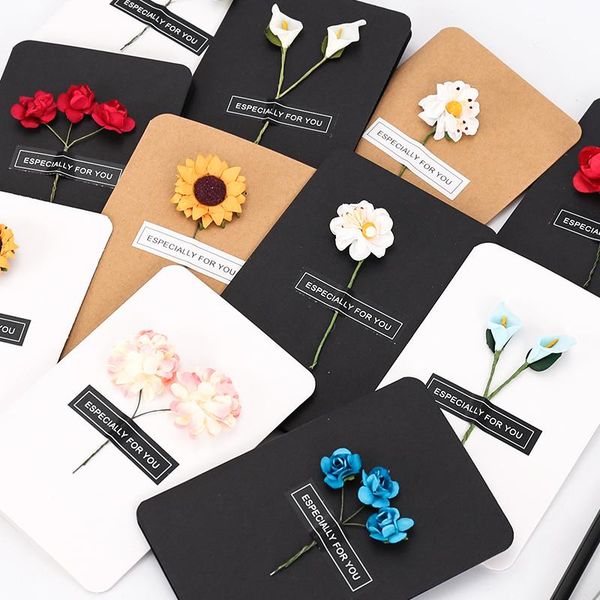 

greeting cards 10pcs invitation card partyteacher's daythank you artificial flower custom material thanksgiving gifts