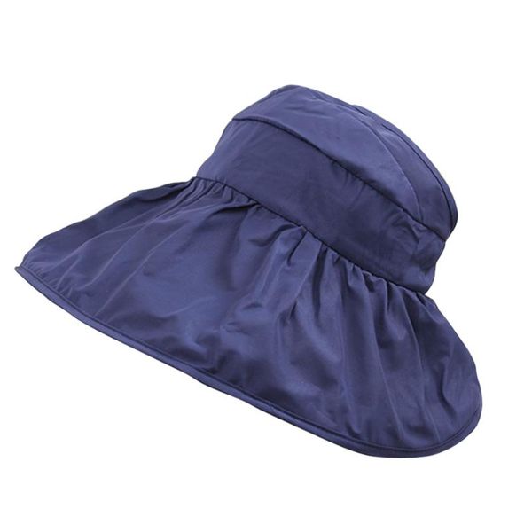 

outdoor hats 1pc empty foldable sunhat activities cap creative uv protection hat for beach ladies (dark blue), Black;white