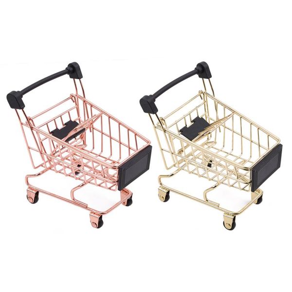 

storage baskets creative basket simulation mini shopping cart supermarket trolley debris boxs handcart toy