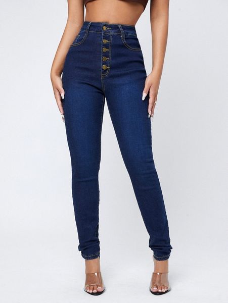 

button fly skinny jeans o8ij#, Blue