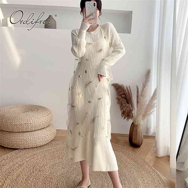 

autumn winter women knitted dress long sleeve bodycon mermaid white thick warm sweater 210513, Black;gray