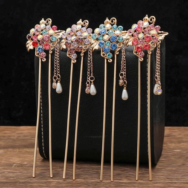 

hair clips & barrettes 1pc retro hairpin step-shaking hanfu headdress super fairy tassel costume accessories alloy jewelry female, Golden;silver