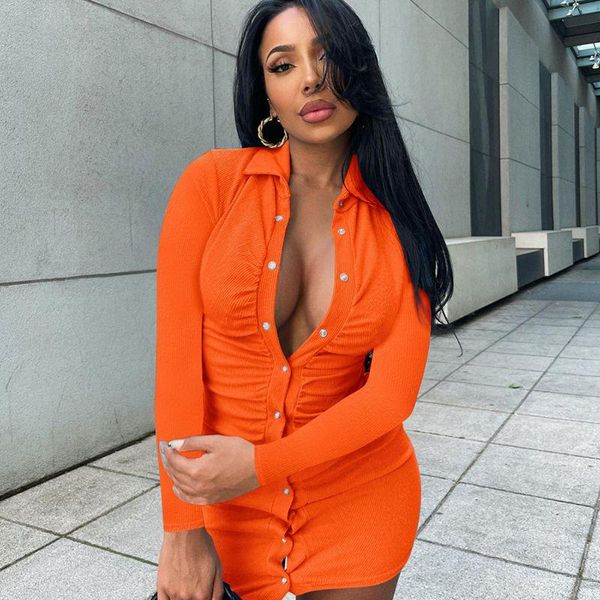 

casual dresses rib y2k mini festival outfits fall women long sleeve fashion ruched slim clothes club party shirt dress, Black;gray