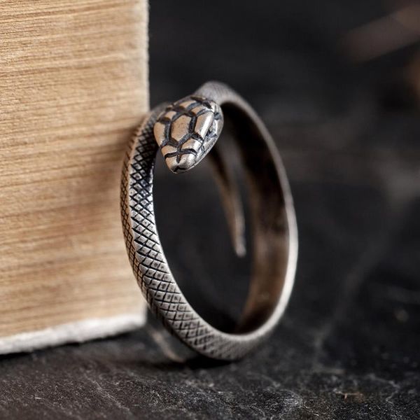

cluster rings dark dream925 sterling silver mini fashion snake ring adjustable opening hypoallergenic jewelry wholesale, Golden;silver