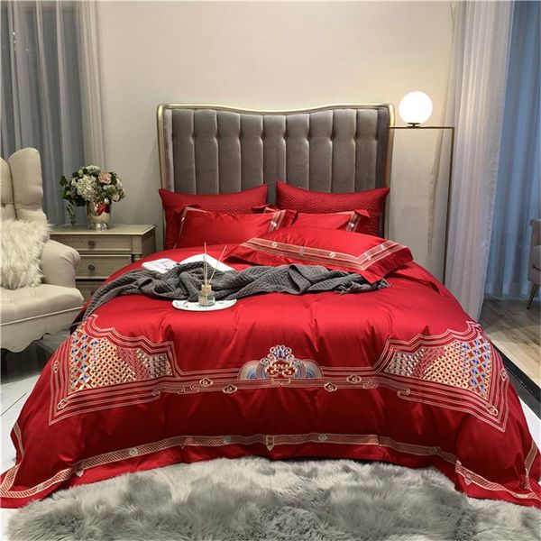 

bedding sets chinese style simple 80 100% cotton 4-piece set high-end atmosphere red wedding price wholesale
