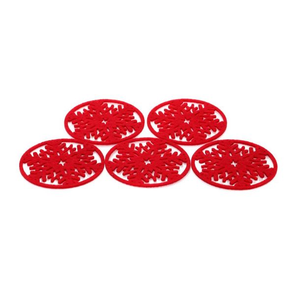 

table runner 10pcs cup pad snowflake insulation xmas decoration christmas decor mat heat for