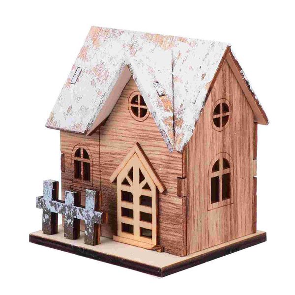 

christmas decorations wood hanging pendant ornament wooden luminous log cabin