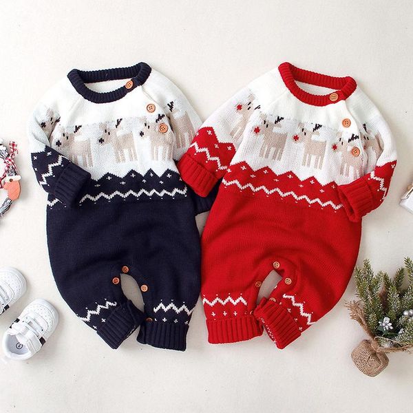

pullover infant baby winter autumn sweater 0-24 months born boy girls christmas party clothes rompers long sleeve cartton, Blue