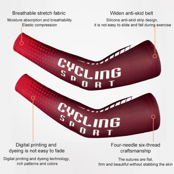 

elbow & knee pads 1 pair outdoor arm sleeve polyester breathable warmers sunshade hand protection summer cycling sports guard, Black;gray