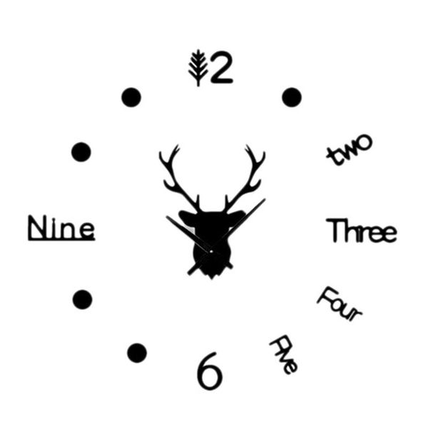 

mirror wall clock frameless sticker mute for home decor gift clocks
