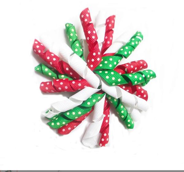 

70pcs child baby xmas 3" gingham korker curlers ribbon hair bows flowers clips corker hair ties bobbles hairbands hair accessories, Slivery;white