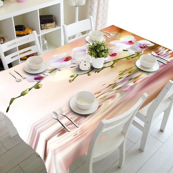 

table cloth customizable 3d tablecloth fresh white flower pattern washable thicken rectangular and round for wedding