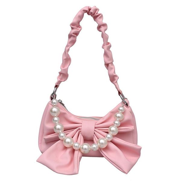

evening bags luxury leather european and american pearl bag niche design ladies fresh messenger 2021 trendy fold underarm