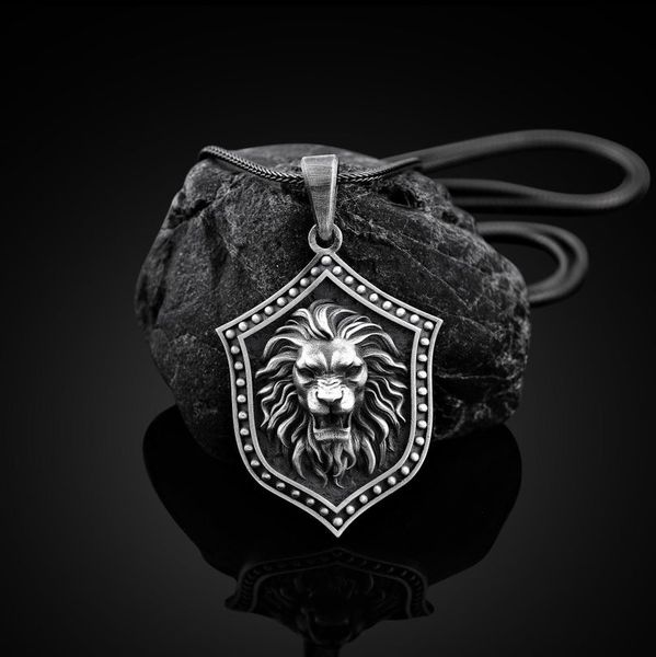 

pendant designer necklace lion shield men's sweater chain long head accessories popular 2021 womens mens luxury, Silver