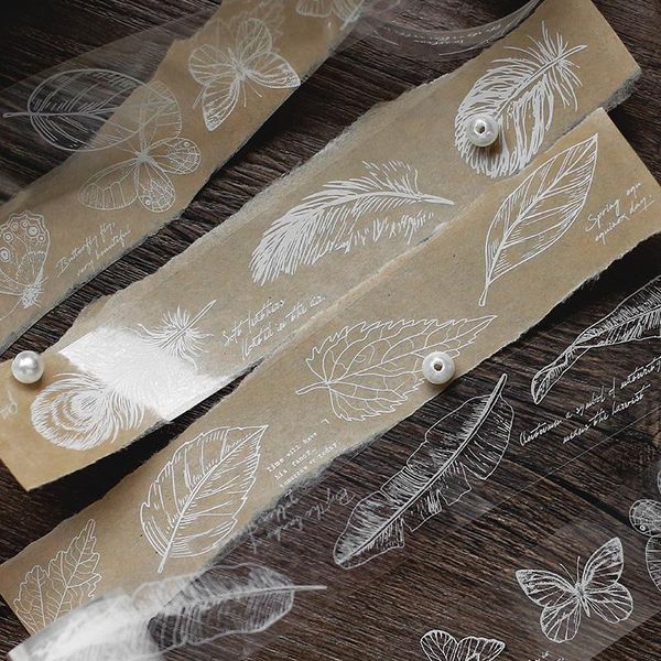 

vintage banana leaf butterfly pet sticker package diy diary journal decoration label scrapbooking gift wrap