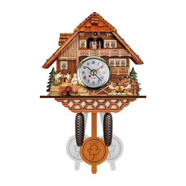 

cuckoo wall clock chime alarm retro wooden living room vintage hanging l3 clocks