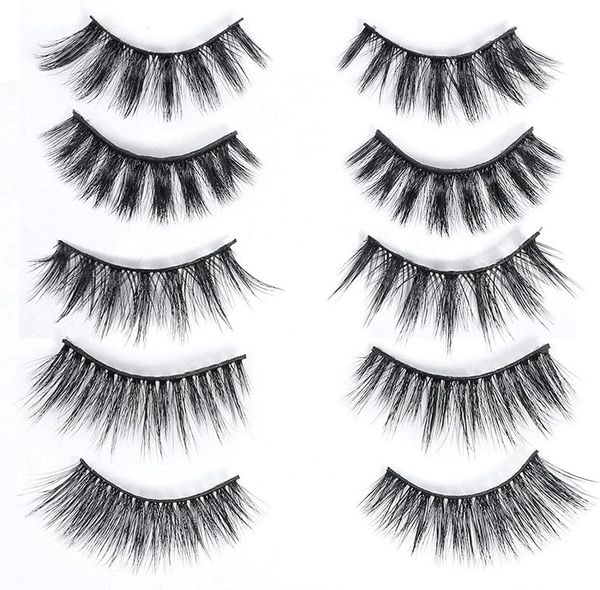 

pairs of natural false eyelashes long makeup 3d mink lengthen beautiful