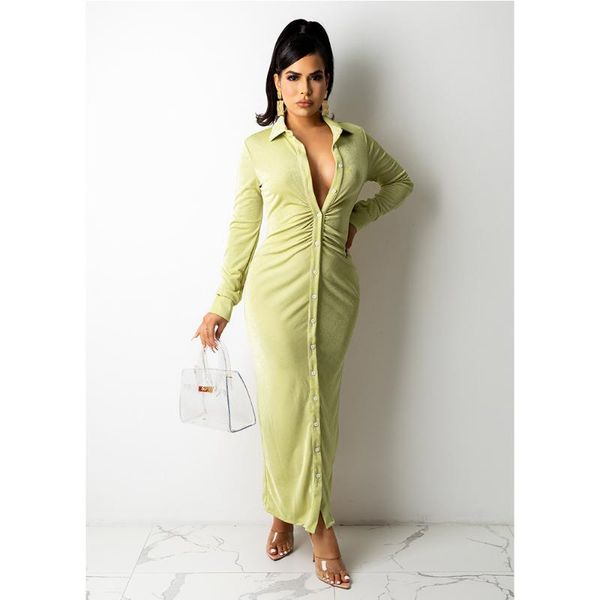 

casual dresses women green shirt dress long sleeve pleated bodycon office lady spring fall fashion female clothes 2021, Black;gray