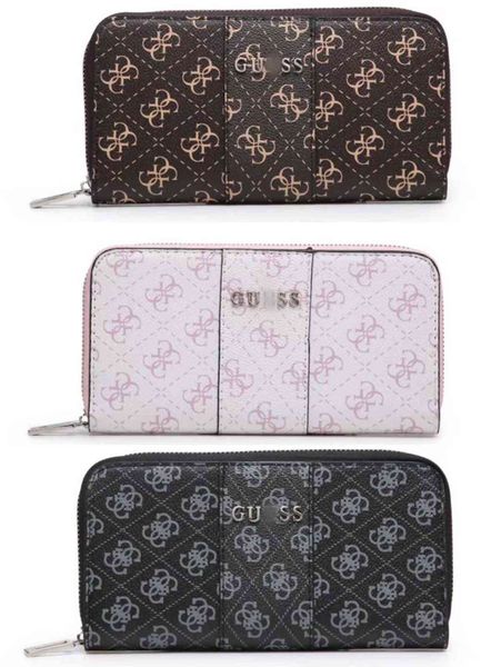 

gu & ess new autumn and winter fashion women's wallet mobile phone zipper large capacity long hand bag with box, Red;black