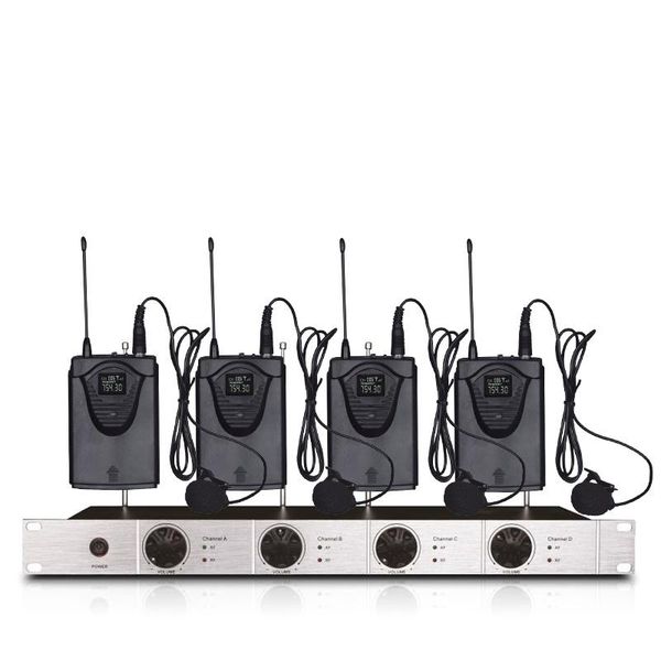 

professional wireless vhf microphone system 4-circuit stage conference microphones