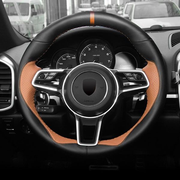 

steering wheel covers for macan panamera diy hand-stitched leather suede car cover