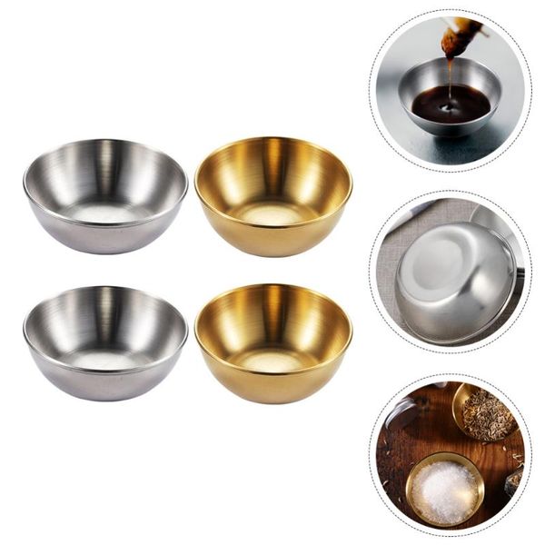 

dishes & plates 4pcs round seasoning small saucers bowl mini appetizer for home