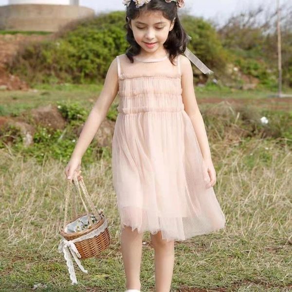 

baby girls dress princess dresses sleeveless mesh fairy sweet party daughter summer kids clothes vestidos girl's, Red;yellow