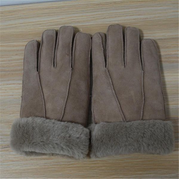

fingerless gloves eldiven man' winter sheepskin leather fur handschoenen, Blue;gray