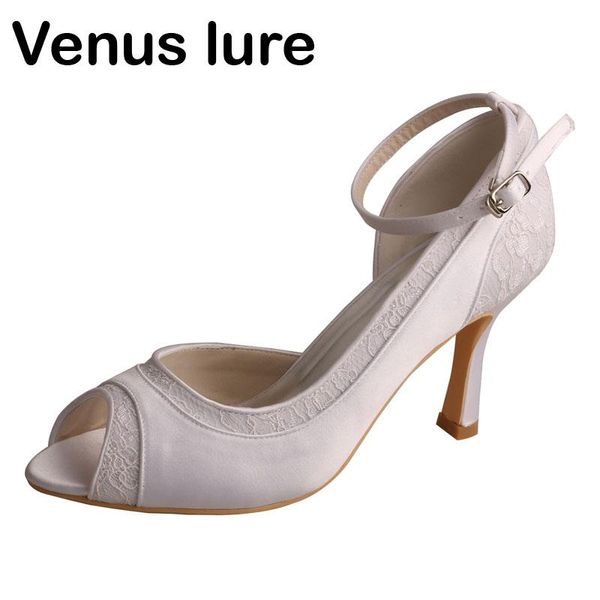 

dress shoes clearance women ankle strap open toe lace wedding for bride white, Black