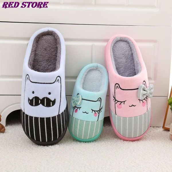 

winter children cotton slippers girls boy flip flops warm non-slip soft bottom fur slides kids home indoor baby slipper, Black;grey