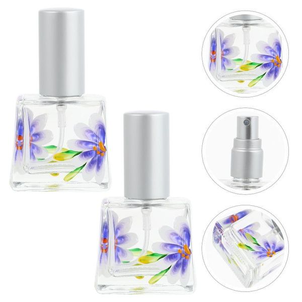 

storage bottles & jars 2pcs perfume hand painted glass portable spray